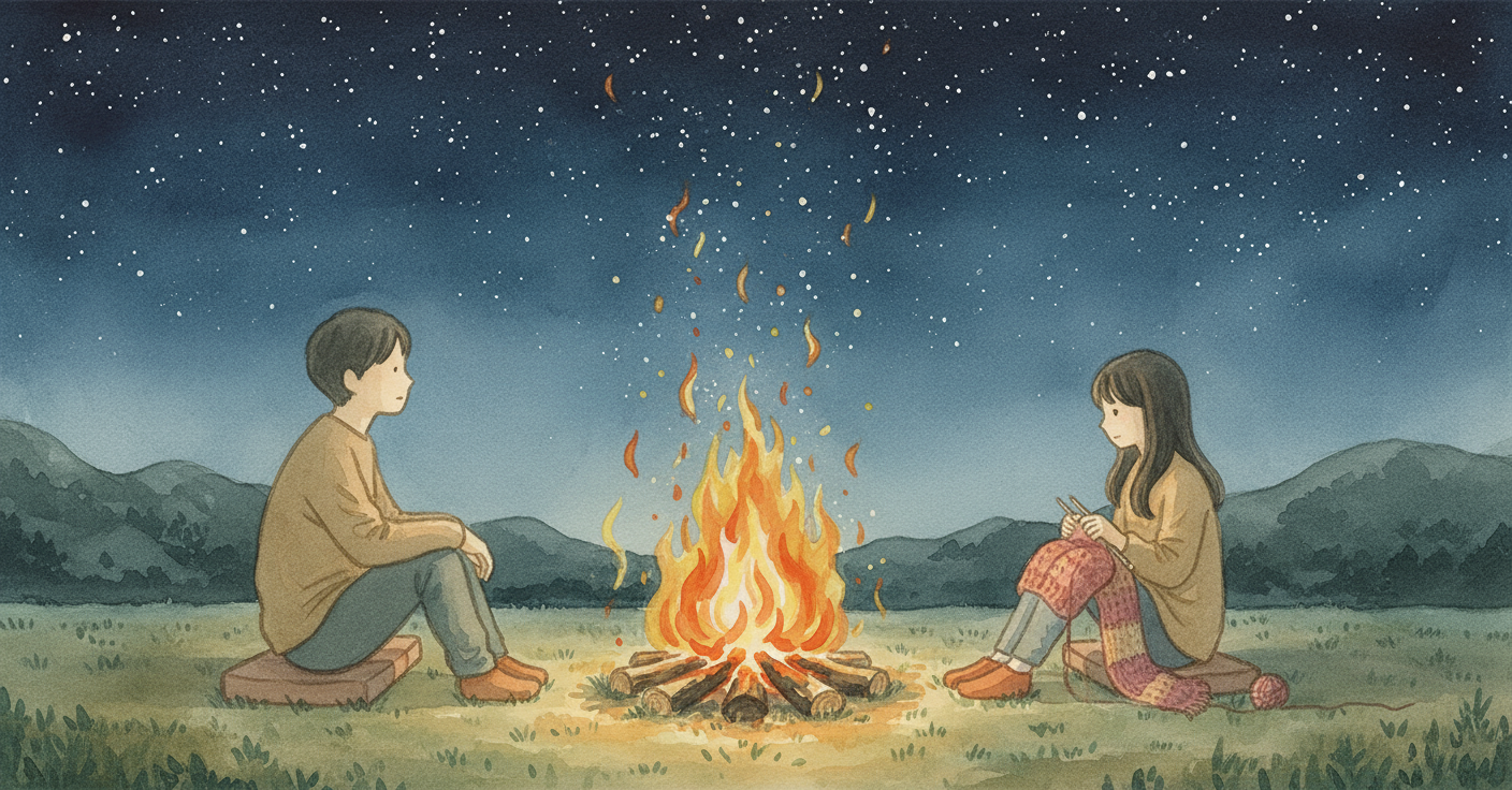 星降る夜の編みかけマフラー のカバー画像