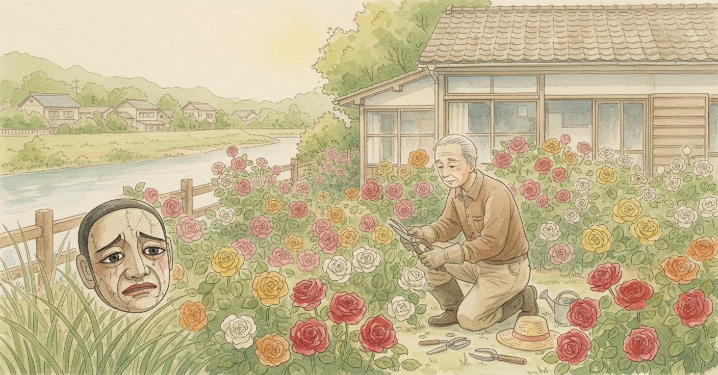 文楽人形と川辺の園芸師 のカバー画像