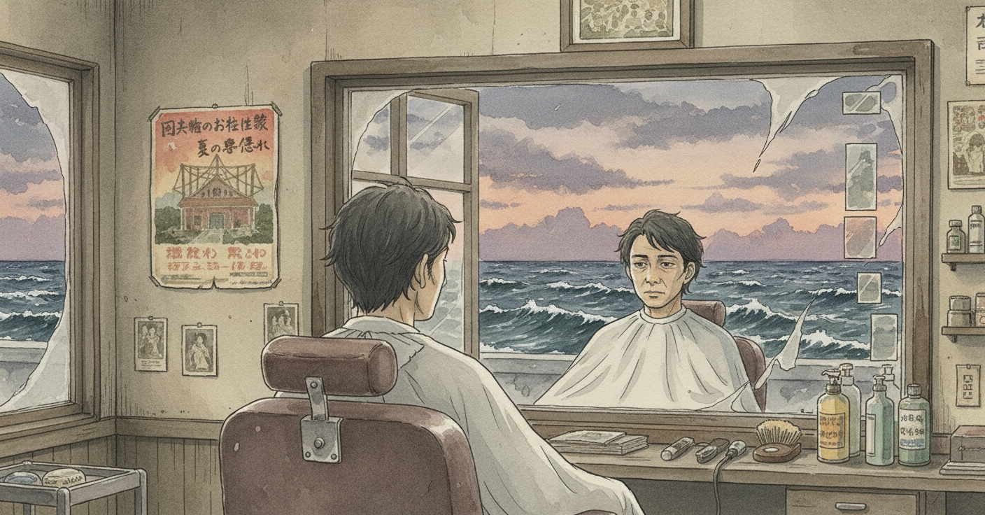 散髪屋の窓辺、諦めとお化け屋敷 のカバー画像