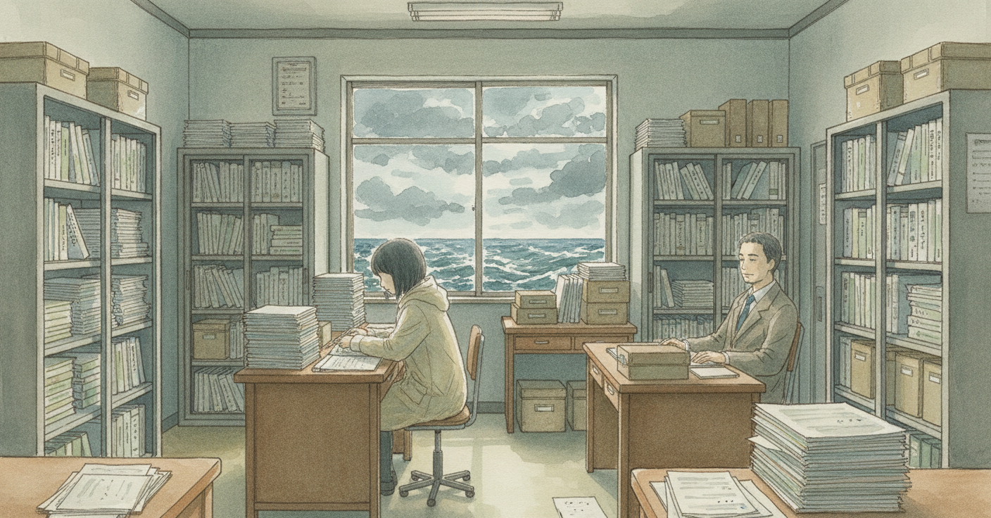 総務課の怪物は、津波の夢を見る のカバー画像