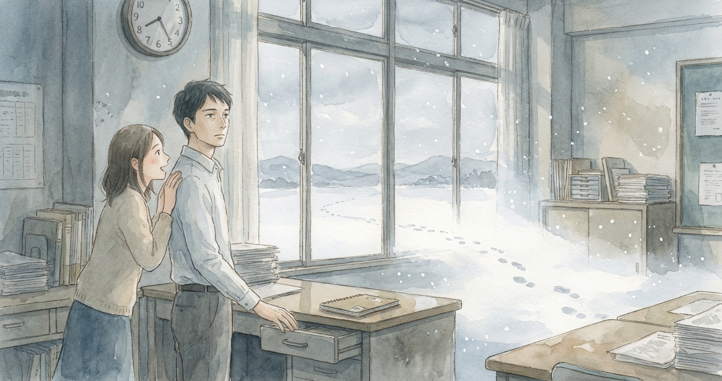 職員室の窓辺、旅路の果て のカバー画像