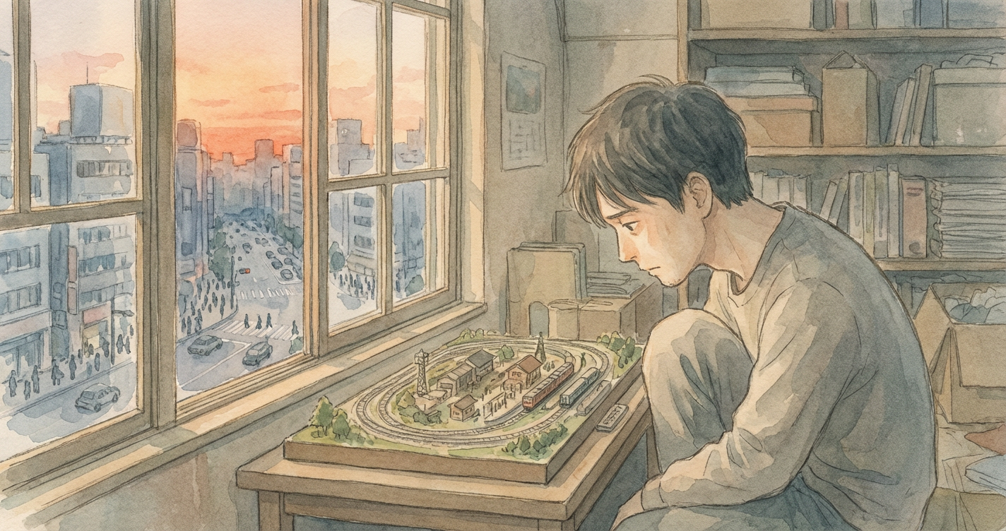 ロフトの窓辺、揺れる機関車 のカバー画像