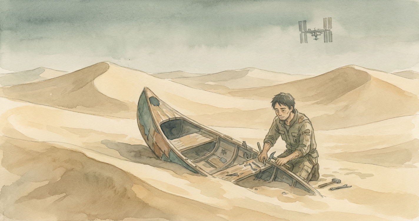 砂漠に沈むカヌー のカバー画像